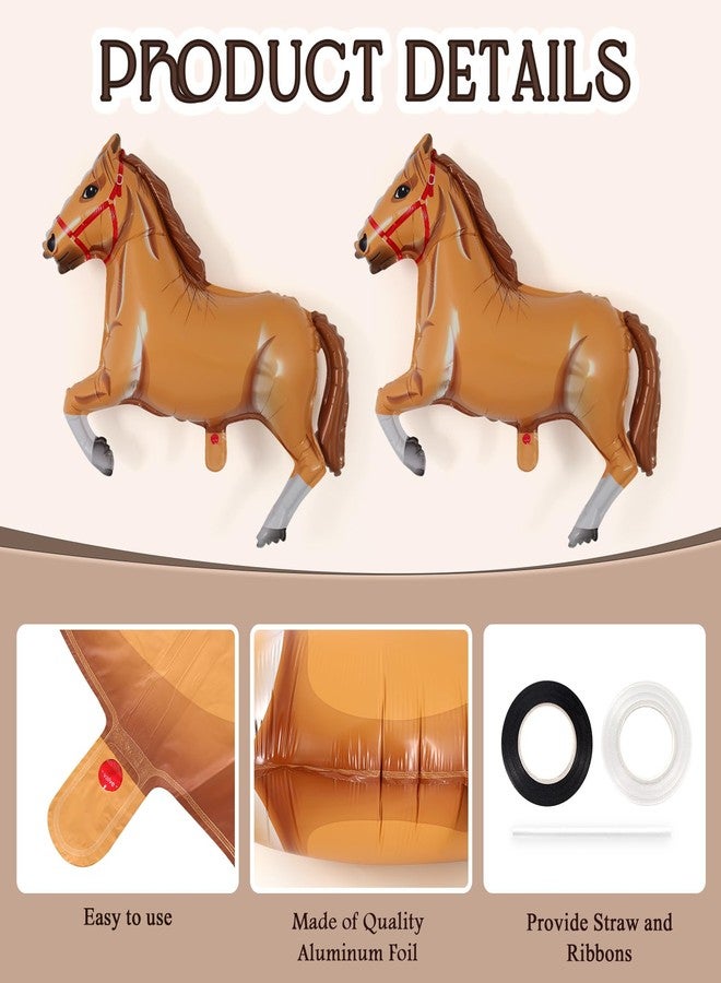 KINYFY 8 Pcs Horse Balloons,30 Inch Horse Shaped Balloons Large Horse Foil Balloon Horse Themed Party Balloons for Birthday Baby Shower Horse Animal Themed Cowboy Party Decorations - Image 5